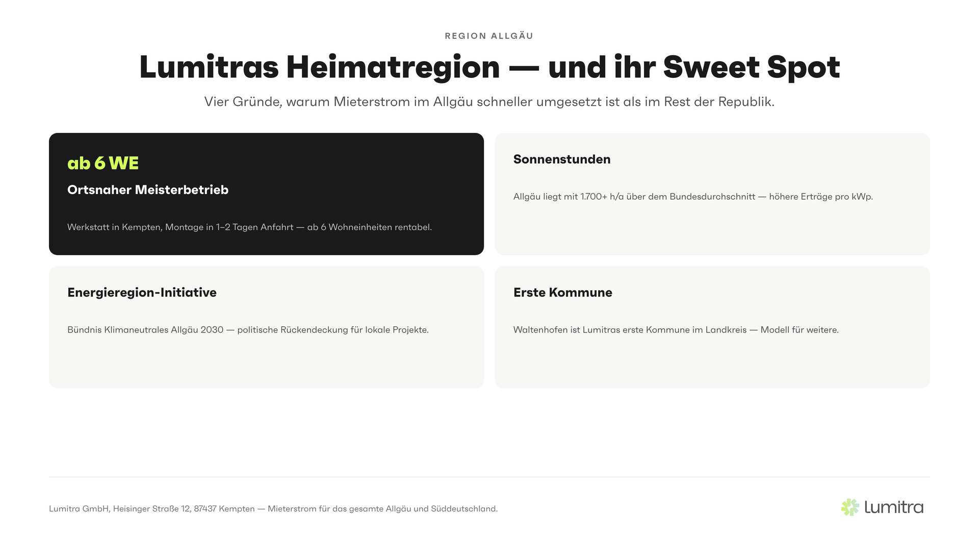 Lumitra-Schaubild: Lumitras Heimatregion — und ihr Sweet Spot