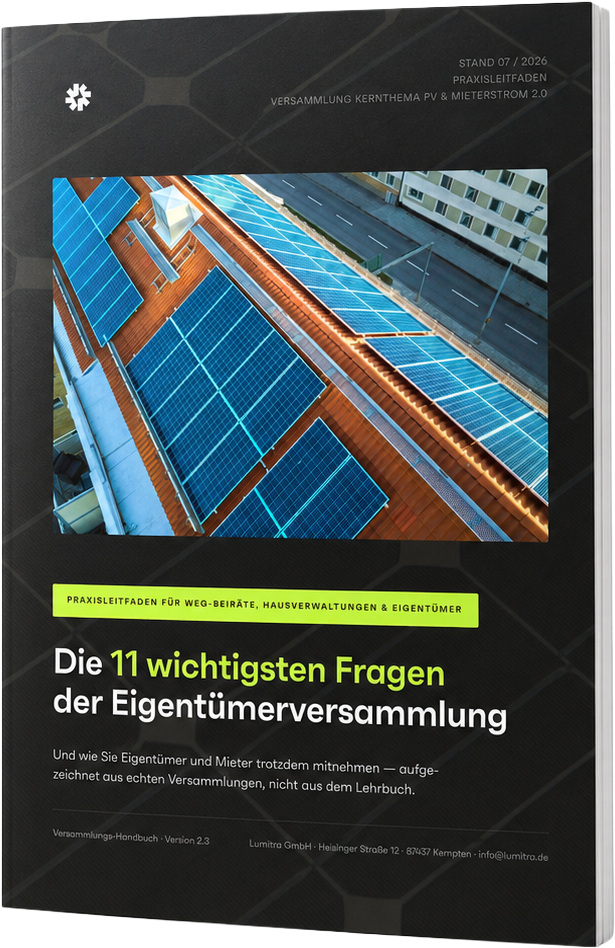 Handbuch: Die 11 wichtigsten Fragen der Eigentümerversammlung — von Lumitra